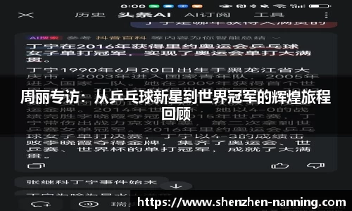 周丽专访：从乒乓球新星到世界冠军的辉煌旅程回顾